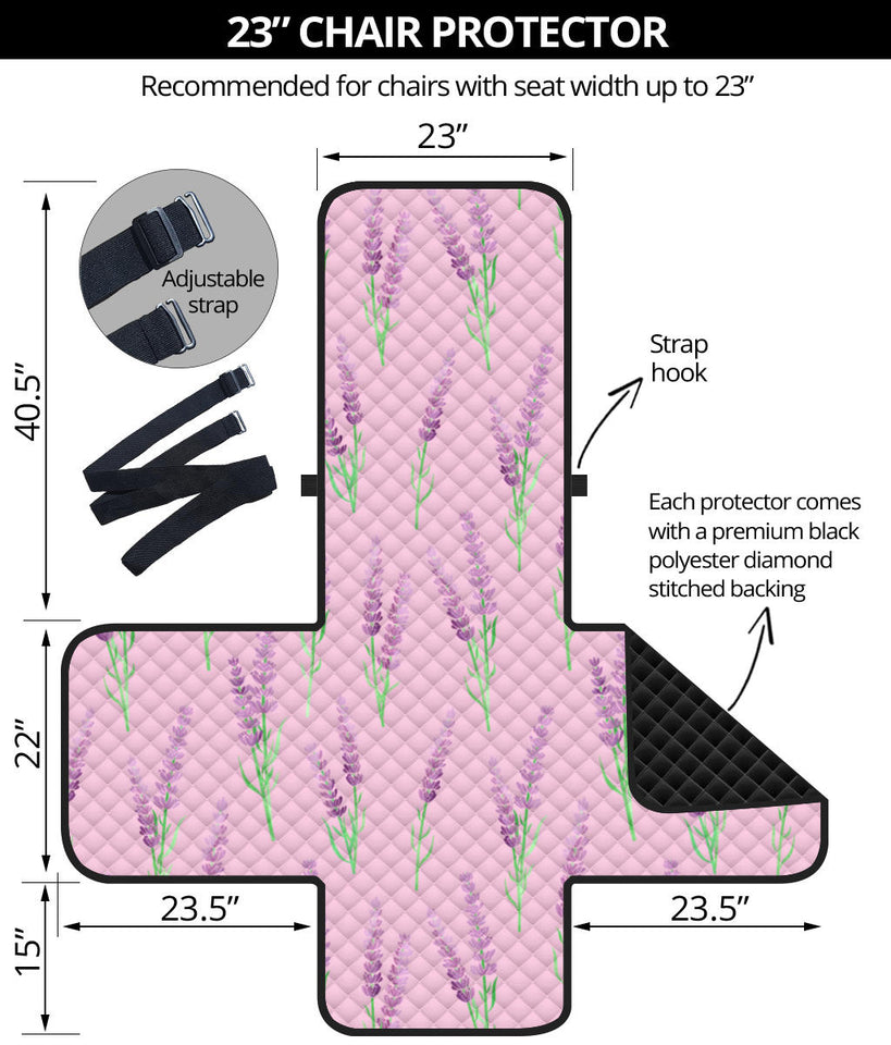 Lavender pattern pink background Chair Cover Protector