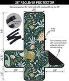 dinosaurs tropical leaves flower pattern Recliner Cover Protector