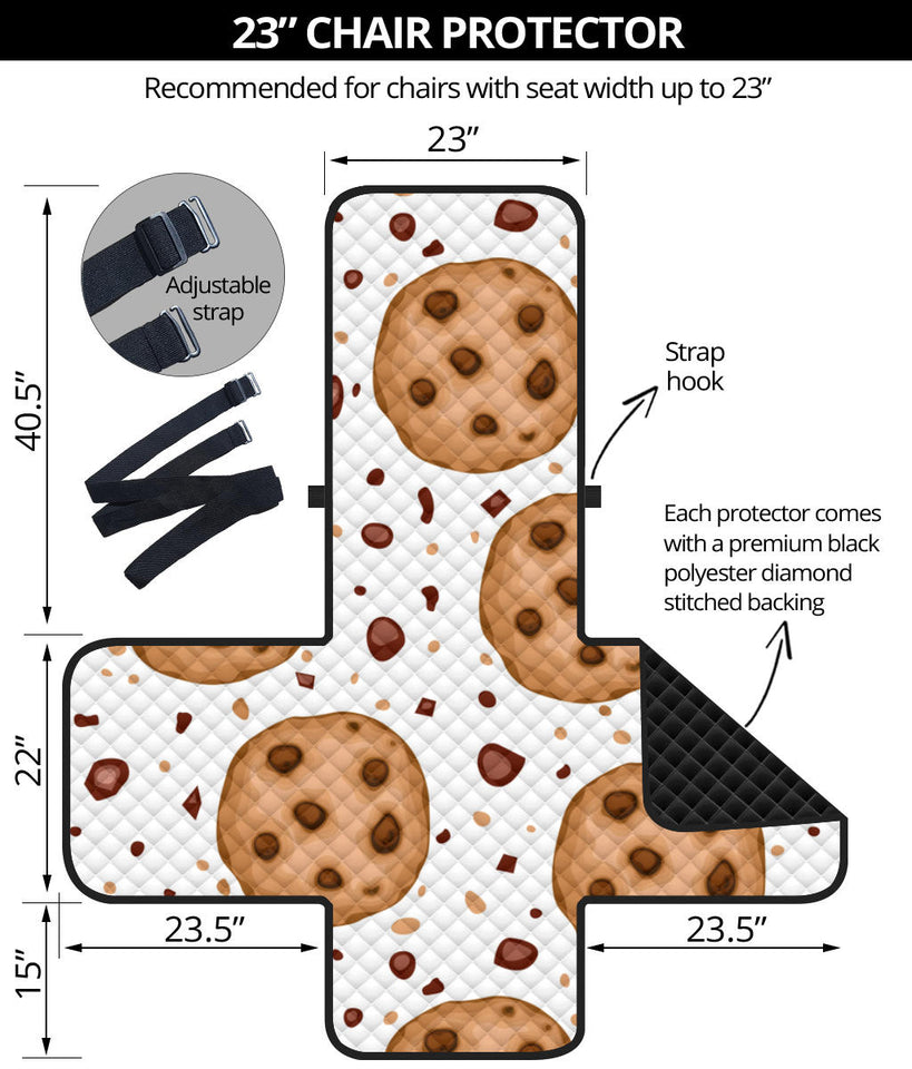 chocolate chip cookie pattern Chair Cover Protector