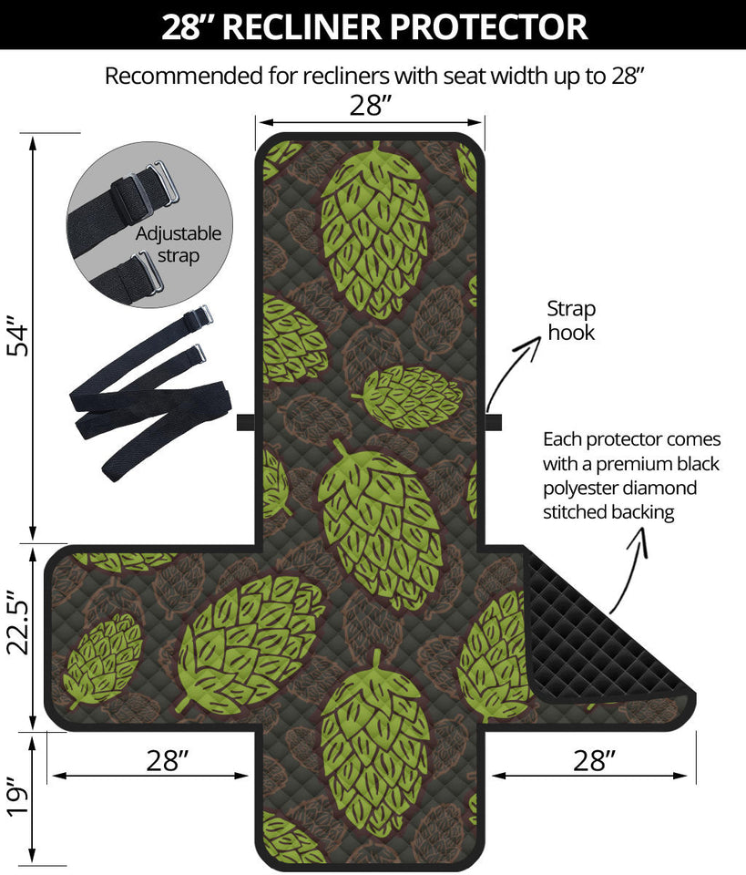 Hop pattern black background Recliner Cover Protector