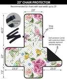 Hand drawn butterfly rose Chair Cover Protector