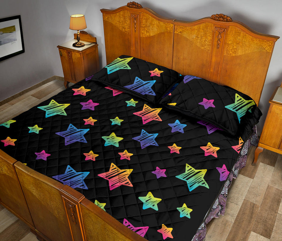 Colorful star pattern Quilt Bed Set