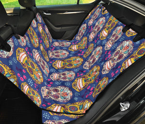 Sugar Skull Flower Pattern Dog Car Seat Covers
