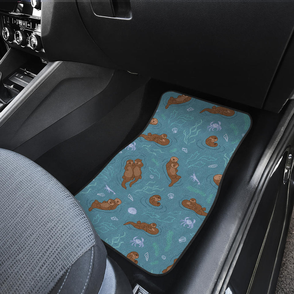 Sea Otters Pattern Front And Back Car Mats