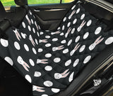 Cute White Rabbit Polka Dots Black Background Dog Car Seat Covers