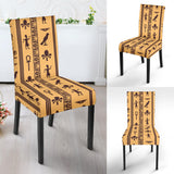 Egypt Hieroglyphics Pattern Print Design 02 Dining Chair Slipcover