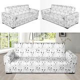 Bull Terrier Pattern Print Design 02 Sofa Slipcover