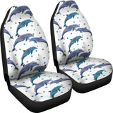 Dolphins Pattern Dotted Background Universal Fit Car Seat Covers