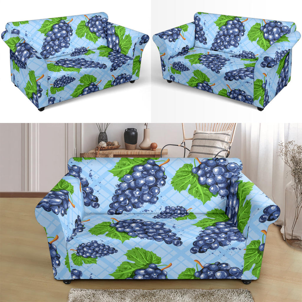 Watercolor Grape Pattern Loveseat Couch Slipcover