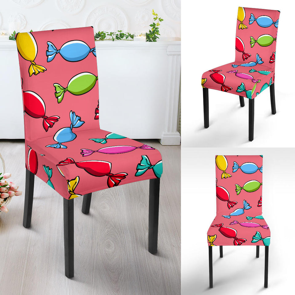 Colorful Wrapped Candy Pattern Dining Chair Slipcover