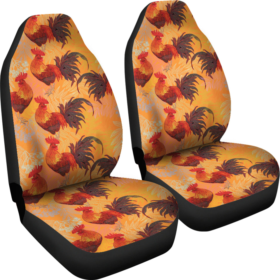 Red Rooster Chicken Cock Pattern  Universal Fit Car Seat Covers