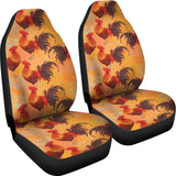 Red Rooster Chicken Cock Pattern  Universal Fit Car Seat Covers