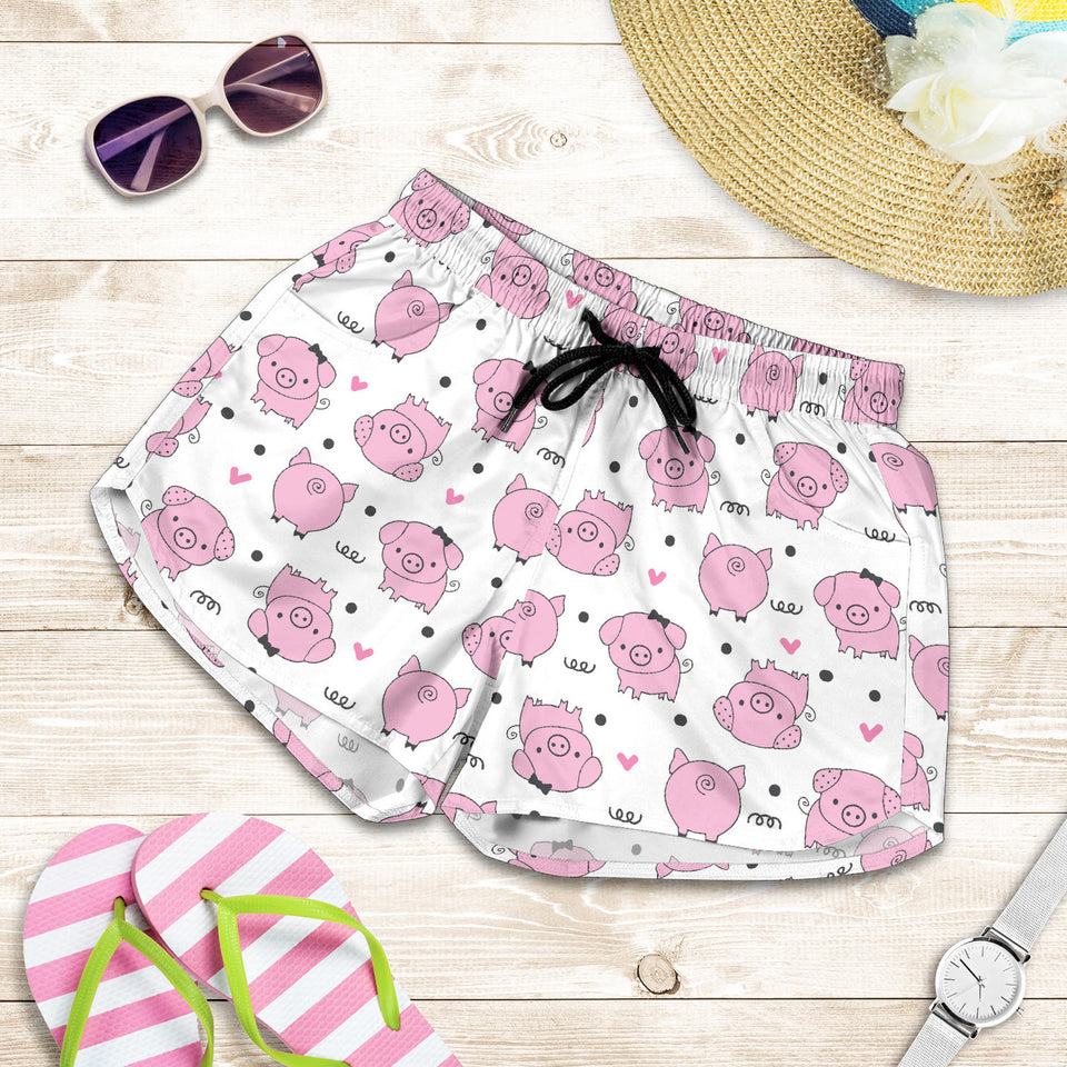 Pig Pattern Print Design 03 Women Shorts