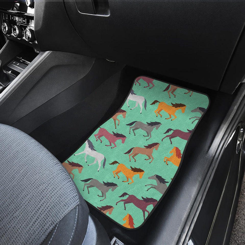 Colorful Horses Pattern Front Car Mats