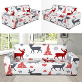 Deer Tree Snowflakes Chrismas Pattern Sofa Slipcover