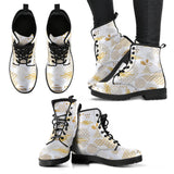 Beautiful Gold Japanese Pattern Leather Boots