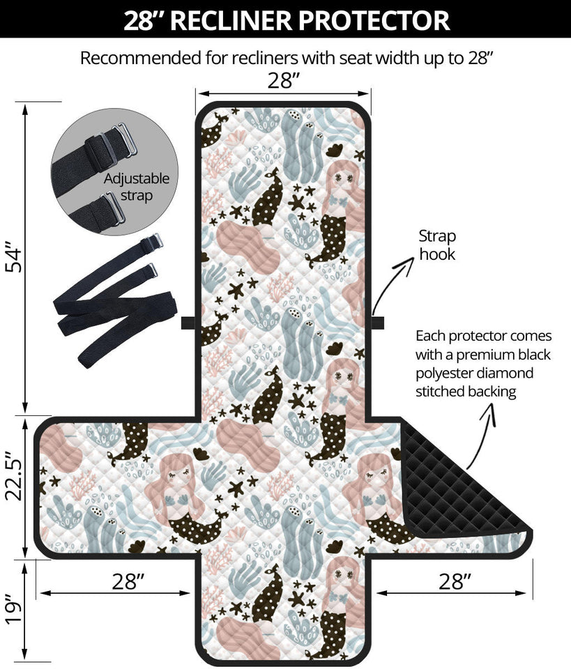 cute mermaid pattern Recliner Cover Protector