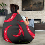 Chili Peppers Pattern Black Background Bean Bag Cover