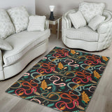 Colorful Snake Plant Pattern Area Rug