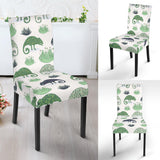 Chameleon Lizard Succulent Plant Pattern Dining Chair Slipcover