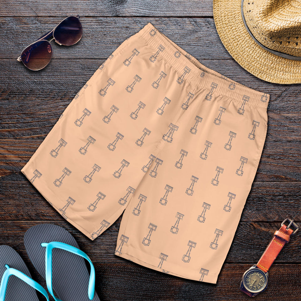 Engine Piston Cream Background Pattern Print Design 04 Men Shorts