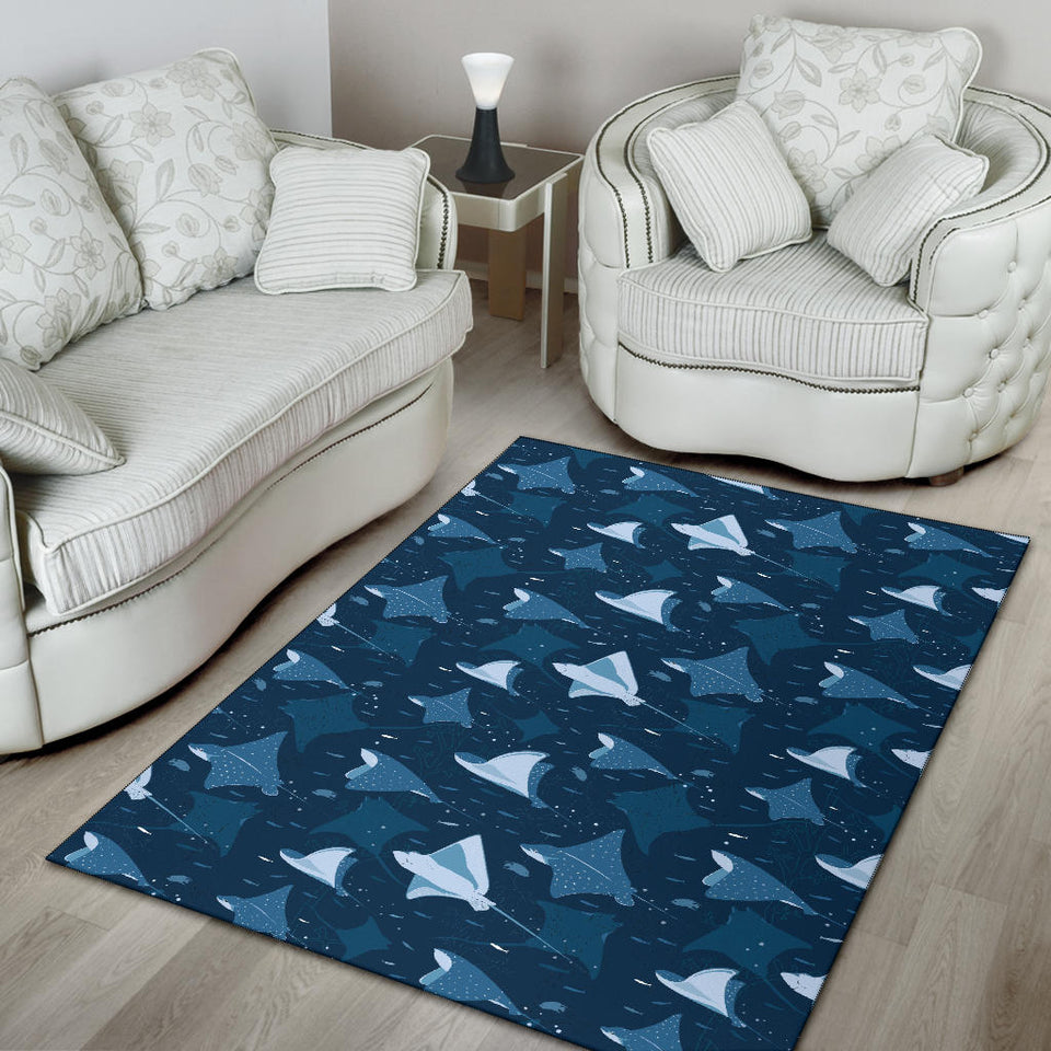 Stingray Pattern Print Design 04 Area Rug