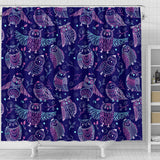 Cute Owls Pattern Boho Style Ornament Shower Curtain Fulfilled In US