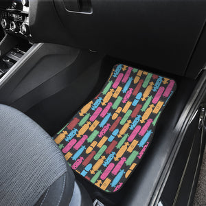 Skate Board Pattern Print Design 02 Front Car Mats