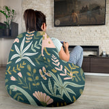 Dinosaurs Tropical Leaves Flower Pattern Bean Bag Cover
