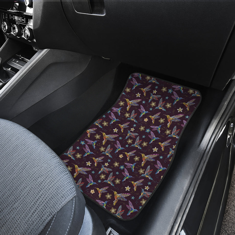 Hummingbird Pattern Print Design 04 Front Car Mats