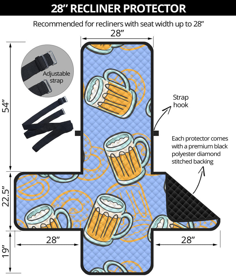 Beer pattern Recliner Cover Protector