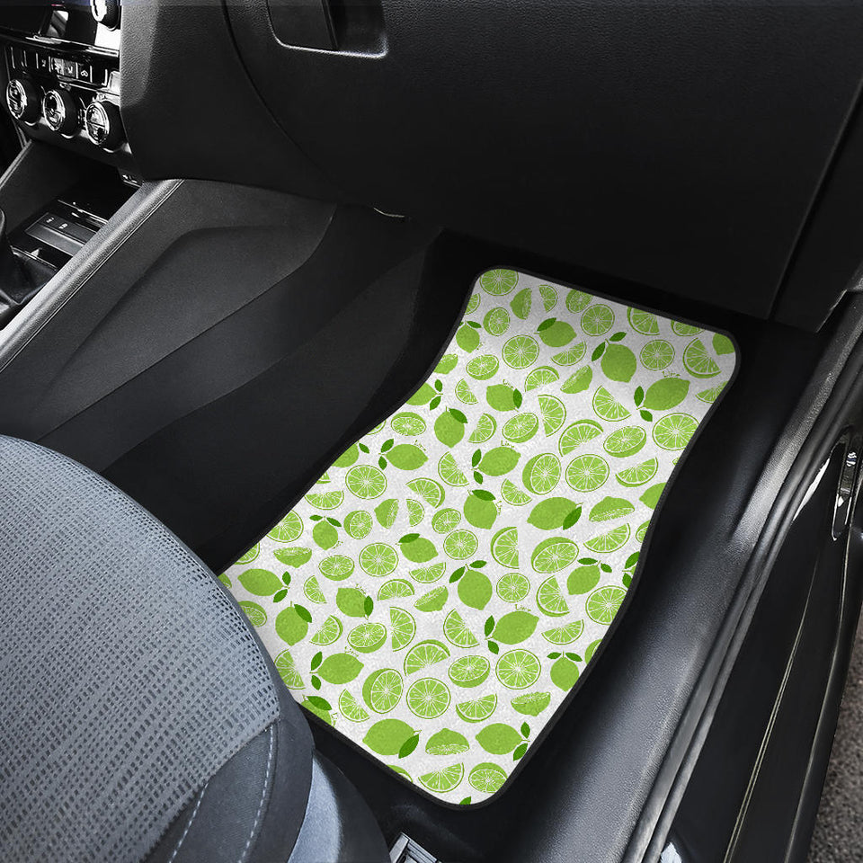 Lime Design Pattern Front Car Mats
