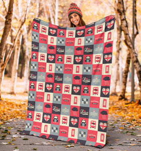 British Pattern Print Design 05 Premium Blanket