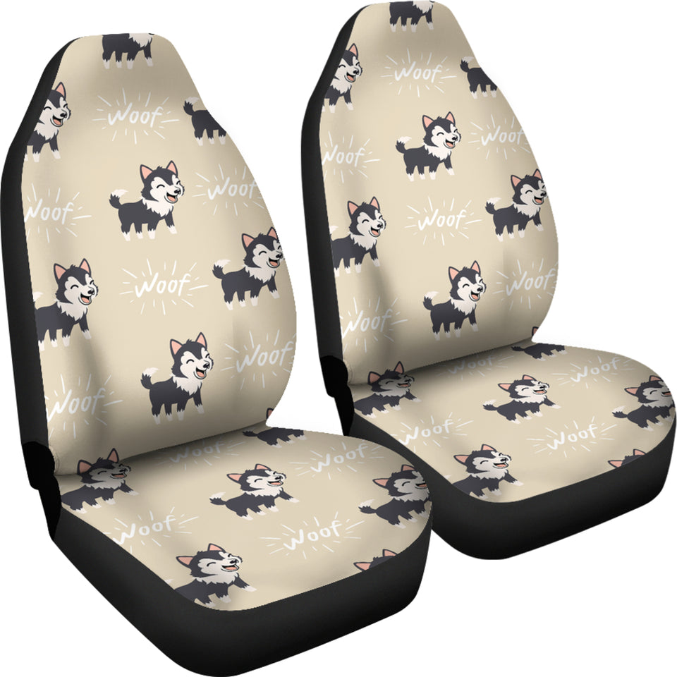 Cute Siberian Husky  Universal Fit Car Seat Covers