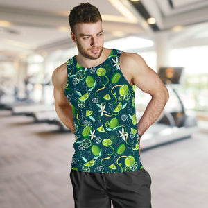 Lime ice flower pattern Men Tank Top