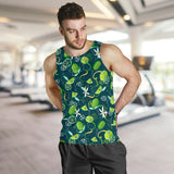 Lime ice flower pattern Men Tank Top
