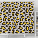 Gray Leopard Print Pattern Shower Curtain Fulfilled In US