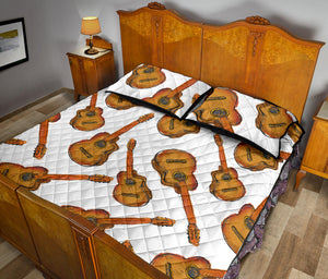 Paint Guitar Pattern Quilt Bed Set