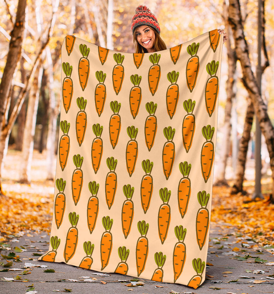 Carrot Pattern Print Design 04 Premium Blanket