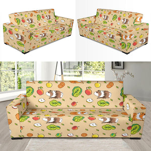 Guinea Pig Pattern Print Design 05 Sofa Slipcover