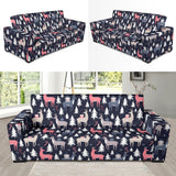 Deers Winter Christmas Pattern Sofa Slipcover