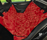 Gold Dragons Red Background Dog Car Seat Covers