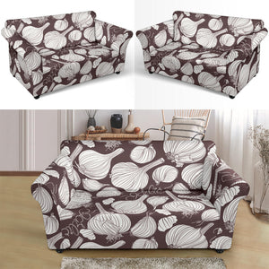 Garlic Bulb Dark Background Loveseat Couch Slipcover