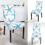 Watercolor Starfish Pattern Dining Chair Slipcover