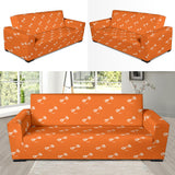 Engine Piston Orange Background Pattern Print Design 05 Sofa Slipcover