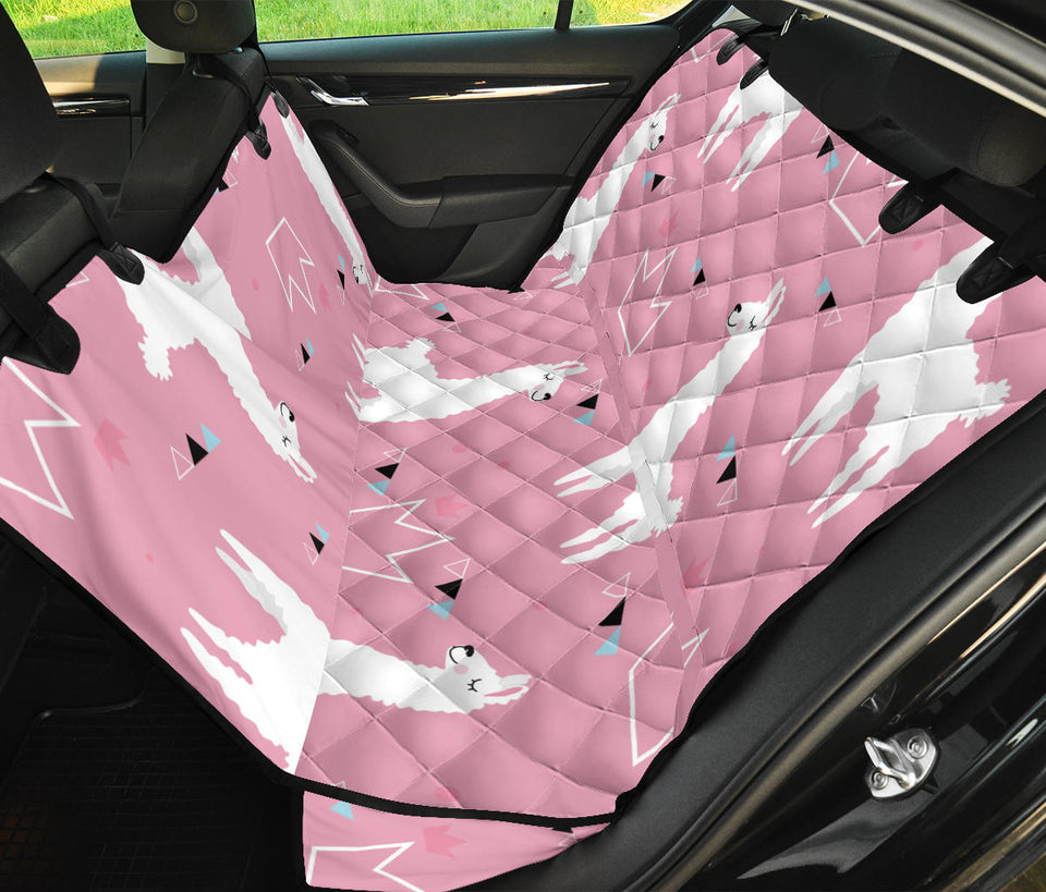 Llama Alpaca Pink Background Dog Car Seat Covers