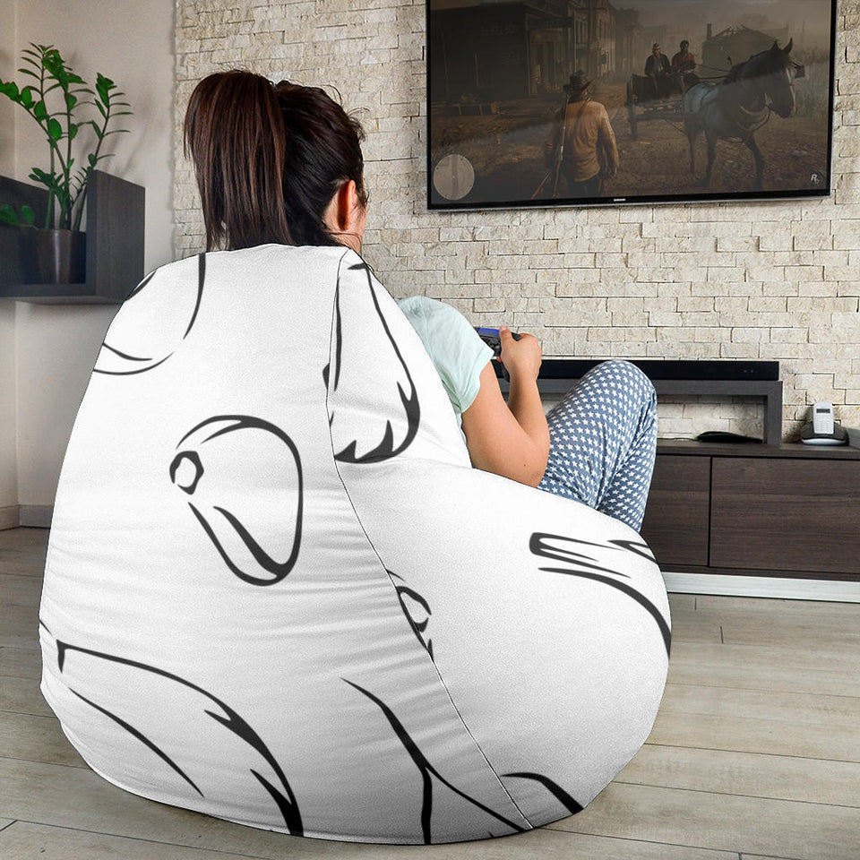 Garlic Pattern Black White Bean Bag Cover