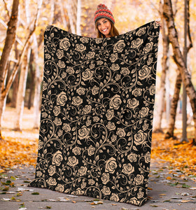Rose Pattern Print Design 04 Premium Blanket