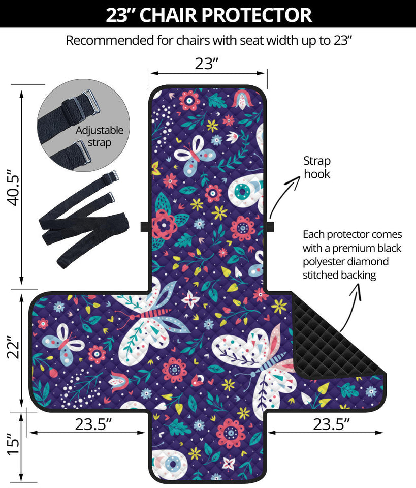 Colorful butterfly flower pattern.eps Chair Cover Protector