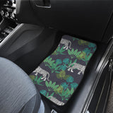 White Bengal Tigers Tropical Plant Front And Back Car Mats